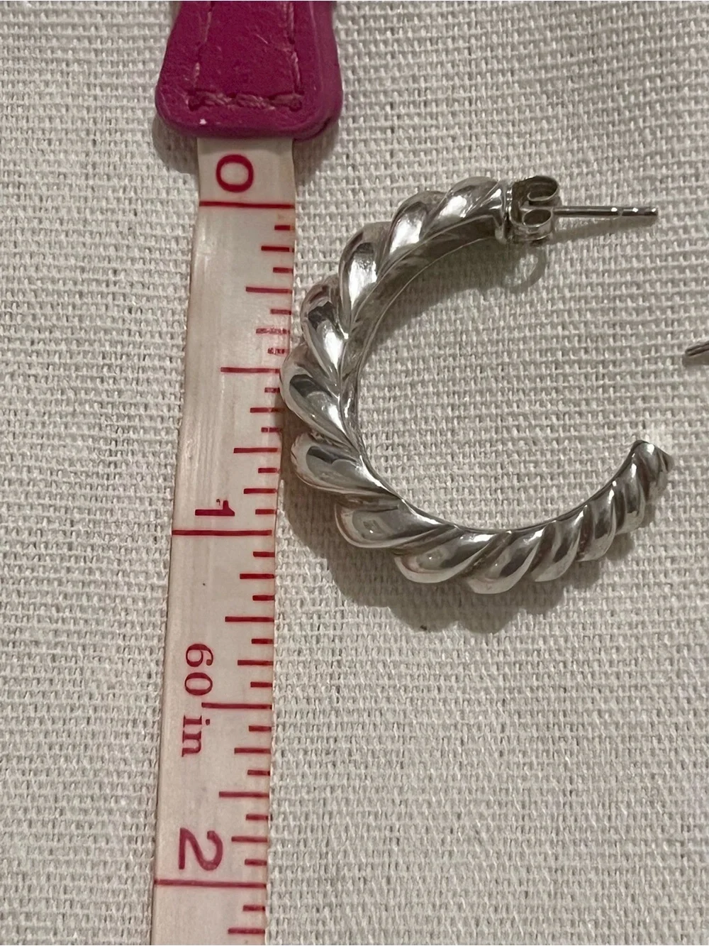Authentic Mejuri Croissant Dome Hoop Earrings | Sterling Silver | Discontinued - Picture 4 of 4
